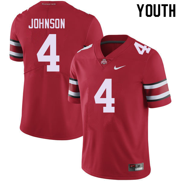 Ohio State Buckeyes JK Johnson Youth #4 Red Authentic Stitched College Football Jersey